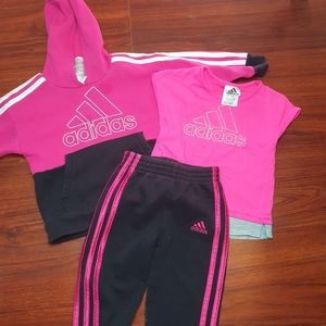 Adidas youth toddler 2T pink 3pc